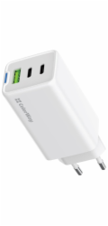 COLORWAY 2x USB-C, 1x USB-A/ síťová nabíječka/ GaN/ PD/ PPS/ 65W/ Bílá