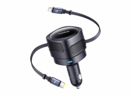 Baseus Enjoyment Max autonabíječka s USB-C + Lightning kabely 60W černá