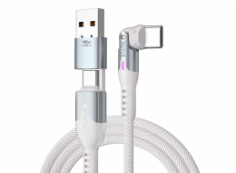 STATIK PowerPivot Pro rotating 2-in-1 USB-C Cable White 2m