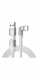 STATIK PowerPivot Pro rotating 2-in-1 USB-C Cable White 2m