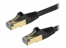 StarTech.com 7.5m CAT6A Ethernet Cable, 10 Gigabit Shielded Snagless RJ45 100W PoE Patch Cord, CAT 6A 10GbE STP Network Cable w/Strain Relief, Black, Fluke Tested/UL Certified Wiring/TIA - Category 6A