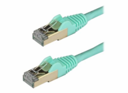StarTech.com 1m CAT6A Ethernet Cable, 10 Gigabit Shielded Snagless RJ45 100W PoE Patch Cord, CAT 6A 10GbE STP Network Cable w/Strain Relief, Aqua, Fluke Tested/UL Certified Wiring/TIA - Category 6A - 