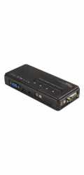 Startech 4 Port Black USB KVM Switch Kit with Cables and Audio - desktop KVM Switch - VGA KVM Switch - USB KVM Switch 4 Port (SV411KUSB) - Přepínač KVM / audio - 4 x KVM / zvuk - 1 místní uživatel - d