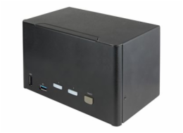 StarTech.com 2 Port Quad Monitor DisplayPort KVM Switch, 4K 60Hz UHD HDR, Desktop 4K DP 1.2 KVM with 2 Port USB 3.0 Hub (5Gbps) & 4x USB 2.0 HID Ports, Audio, Hotkey Switching, TAA - Keyboard/Video/Mo