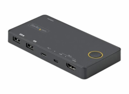 StarTech.com 2 Port Hybrid USB-A + HDMI & USB-C KVM Switch, Single 4K 60Hz HDMI 2.0 Monitor, Compact Desktop and/or Laptop HDMI KVM Switch, USB Bus Powered, Thunderbolt 3 Compatible - 2 Port HDMI KVM 