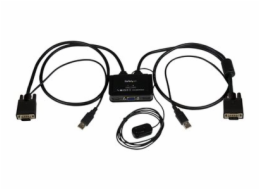StarTech.com 2 Port USB VGA Cable KVM Switch - USB Powered with Remote Switch - KVM with VGA - Dual Port VGA KVM Switch (SV211USB) - Prepínac KVM - 2 x KVM port(s) - 1 místní uživatel - desktop