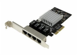 StarTech.com 4 Port PCIe Network Card - RJ45 Port - Intel i350 Chipset - Ethernet Server / Desktop Network Card - Dual Gigabit NIC Card (ST4000SPEXI) - Síťový adaptér - PCIe x4 nízký profil - 1GbE - 1