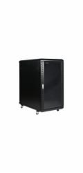 Startech 22U Server Rack Cabinet with secure locking door - 4 Post Adjustable Depth (5.5" to 28.7") - 1768 lb capacity - 19 inch Portable Network Equipment Enclosure on wheels/casters (RK2236BKF) - Ro