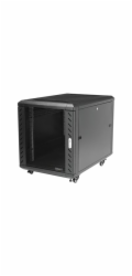 Startech 12U AV Rack Cabinet - Network Rack with Glass Door - 19 inch Computer Cabinet for Server Room or Office (RK1236BKF) - Rozvaděč stojanový skříň - černá - 12U - 36"
