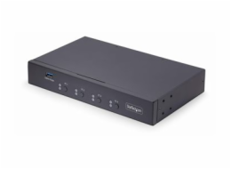 StarTech.com 4-Port KM Switch with Mouse Roaming, USB Switch for Keyboard/Mouse, 3.5mm and USB Audio, Peripheral Sharing for 4 Computers, USB 3.0 Switcher, TAA Compliant - Hotkey/Pushbutton Switching 