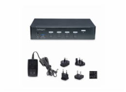 StarTech.com 4-Port DisplayPort KVM Switch, 4K 60Hz, TAA Compliant - Prepínac KVM / audio / USB - 4 x KVM / zvuk / USB - 1 místní uživatel - desktop - kompatibilní s TAA
