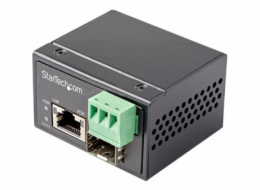StarTech.com PoE+ Industrial Fiber to Ethernet Media Converter 30W, SFP to RJ45, Singlemode/Multimode Fiber Optic to Copper Gigabit Ethernet, Mini/Compact Size, IP-30/ -40 to +75C, 1Gbps - Mini Media 