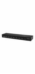 Startech USB to Serial Hub - 8 Port - COM Port Retention - Rack Mount and Daisy Chainable - FTDI USB to RS232 Hub (ICUSB23208FD) - Sériový adaptér - USB 2.0 - RS-232 x 8 - černá