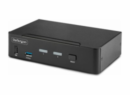 StarTech.com 2-Port DisplayPort KVM Switch, 8K 60Hz / 4K 144Hz, Single Display, DP 1.4, 2x USB 3.0 Ports, 4x USB 2.0 HID Ports, Push-Button & Hotkey Switching, TAA Compliant - OS Independent, Metal Ho