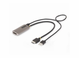 StarTech.com HDMI to DisplayPort Adapter, 8K 60Hz, Active Video Converter - Kabel adaptéru - HDMI s piny (male) do DisplayPort se zdířkami (female) - 30 cm - šedá space gray - aktivní, podpora 8K60Hz,