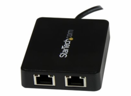 StarTech.com USB-C to Dual Gigabit Ethernet Adapter with USB 3.0 (Type-A) Port - USB Type-C Gigabit Network Adapter (US1GC301AU2R) - Sítový adaptér - USB-C - Gigabit Ethernet x 2 + USB 3.0 - pro P/N: 