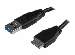 StarTech.com 0.5m 20in Slim USB 3.0 A to Micro B Cable M/M - Mobile Charge Sync USB 3.0 Micro B Cable for Smartphones and Tablets (USB3AUB50CMS) - Kabel USB - Micro-USB typu B (M) do USB typ A (M) - U