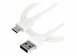 StarTech.com 1m USB A to USB C Charging Cable, Durable Fast Charge & Sync USB 2.0 to USB Type C Data Cord, Rugged TPE Jacket Aramid Fiber M/M 3A White, Samsung S10, S20, iPad Pro, Pixel - Heavy Duty a