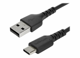 StarTech.com 1m USB A to USB C Charging Cable, Durable Fast Charge & Sync USB 2.0 to USB Type C Data Cord, Rugged TPE Jacket Aramid Fiber M/M 3A Black, Samsung S10, S20, iPad Pro, Pixel - Heavy Duty a