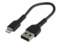 StarTech.com 15cm(6 in) Durable Black USB-A to Lightning Cable, Heavy Duty Rugged Aramid Fiber USB Type A to Lightning Charger/Sync Power Cord, Apple MFi Certified iPad/iPhone 12 Pro Max - iPhone 7/8/