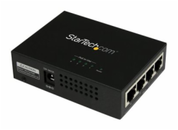 StarTech.com 4 Port Gigabit Midspan - PoE+ Injector - 802.3at and 802.3af - Wall-mountable Power over Ethernet Midspan (POEINJ4G) - Dávkovac energie - AC 100-240 V - 120 Watt - výstupní konektory: 4 -