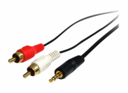 StarTech.com 3 ft Stereo Audio Cable - 3.5mm Male to 2x RCA Male - heaDPhone jack to RCA - Mini jack to RCA - 3.5mm to RCA (MU3MMRCA) - Audio kabel - mini-phone stereo 3.5 mm s piny (male) do RCA x 2 