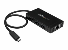 StarTech.com 3 Port USB C Hub with Ethernet - USB-C to 3x USB-A w/ Power Adapter & Gigabit Ethernet - Thunderbolt 3 Compatible - USB C Network Adapter (HB30C3A1GE) - Rozbocovac - 3 x SuperSpeed USB 3.