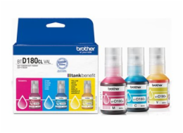 Brother BTD180CL Multipack - 3-balení - žlutá, azurová, purpurová - originální - závesný box - doplnení inkoustu - pro Brother DCP-T580DW, DCP-T780DW