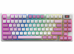 MSI herní klávesnice FORGE GK600 TKL Violet/ bezdrátová 2,4GHz+BT/ mechanická/ RGB/ USB-C/ display/ CZ+SK layout