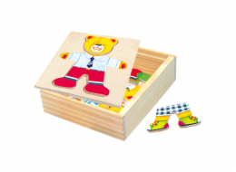 Bino Puzzlev krabičce šatní skříň medvídek