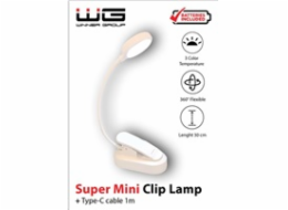 WG - Led lampička WG Noční čtenář, s klipem, bílá
