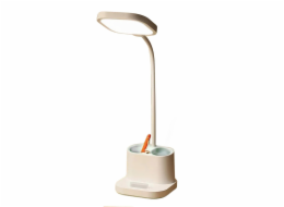 Platinet stolní LED lampa 5W, integrovaná baterie 2400mAh, USB port, bílá