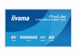 iiyama ProLite LH6581UHSG-1AG - 65" Trída úhloprícky (64.5" zobrazitelný) displej LCD s LED podsvícením - digital signage - s vestavený prehrávac médií SoC - 4K UHD (2160p) 3840 x 2160 - bílý rámecek,