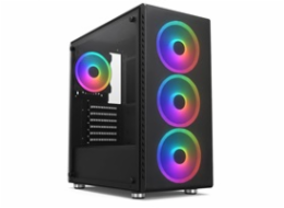 1stCOOL skříň RAINBOW 4, Mid Tower, AU, USB 3.0, 4x 120mm RGB Fan, černá