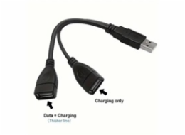 PREMIUMCORD Nabíjecí kabel USB 2.0, 15cm, černá