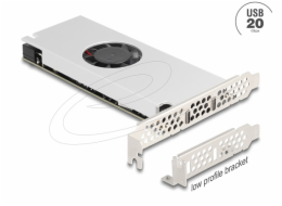 Delock Karta PCI Express x16 na 2 x USB 20 Gb/s USB Type-C Dual Channel s ventilátorem a chladičem , nízkoprofilové