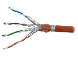 PLANET kabel SFTP, drát, Cat 6A, 4p, 500MHz, B2cas1d1a1 LS0H, stíněné páry, Planet Elite, oranžový, Dca, balení 500m