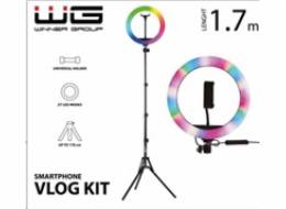 WG - Vlog Kit základní sada pro natáčení video blogů, s RGB LED světlem a tripodem 1,7 metru