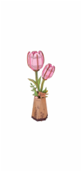 RoboTime 3D dřevěná skládačka Růžový tulipán