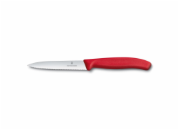 Victorinox Nůž na zeleninu s vlnkovaným ostřím 10 cm červený
