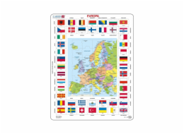 Larsen Vzdělávací puzzle Evropa Mapa a vlajky 70 dílků