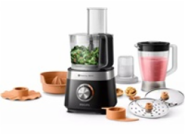 BAZAR - Philips Viva Collection HR7530/10 kuchyňský robot, 850 W, 2 rychlosti + puls, černá - poškozený obal