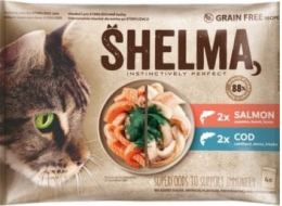 SHELMA with salmon and cod in sauce - mokré krmivo pro kočky - 4x85g