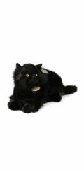 Rappa Plyšová kočka černá ležící 30 cm ECO-FRIENDLY