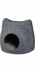 Przyjaciele ZOLUX Kočičí pelíšek uzavřený box s ušima kočičí obojek šedý