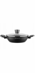 Florina BONO HRNEC 24 CM 2,5L. S VÍKEM, NÍZKÉ, INDIVIDUÁLNÍ. od MG (ČERNÁ, POVLAK S IDEÁLNÍM KAMENEM, ČERNÁ RUKOJEŤ)