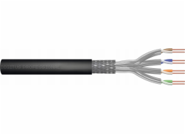 Digitus DIGITUS suchý venkovní instalační kabel kat. 7, S/FTP, Fca, AWG 23/1, PE, 100 m, černý