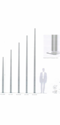 ROSA HLINÍKOVÝ SLOUP SAL-6 ANODIZOVANÝ NEREZ 42207/C4 - 42207/C45