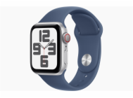 Apple Watch SE GPS + Cellular 44mm Silver Aluminium Case with Denim Sport Band - M/L