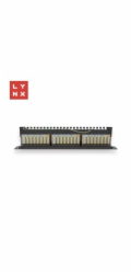 LYNX 19" patch panel  24-port, FTP Cat6a, 50µ, stíněný, černý